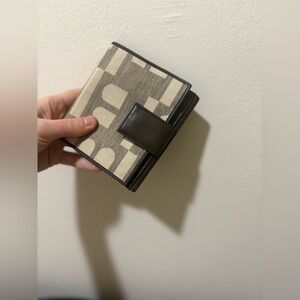 Bally Beige and Dark Brown Geometric Wallet